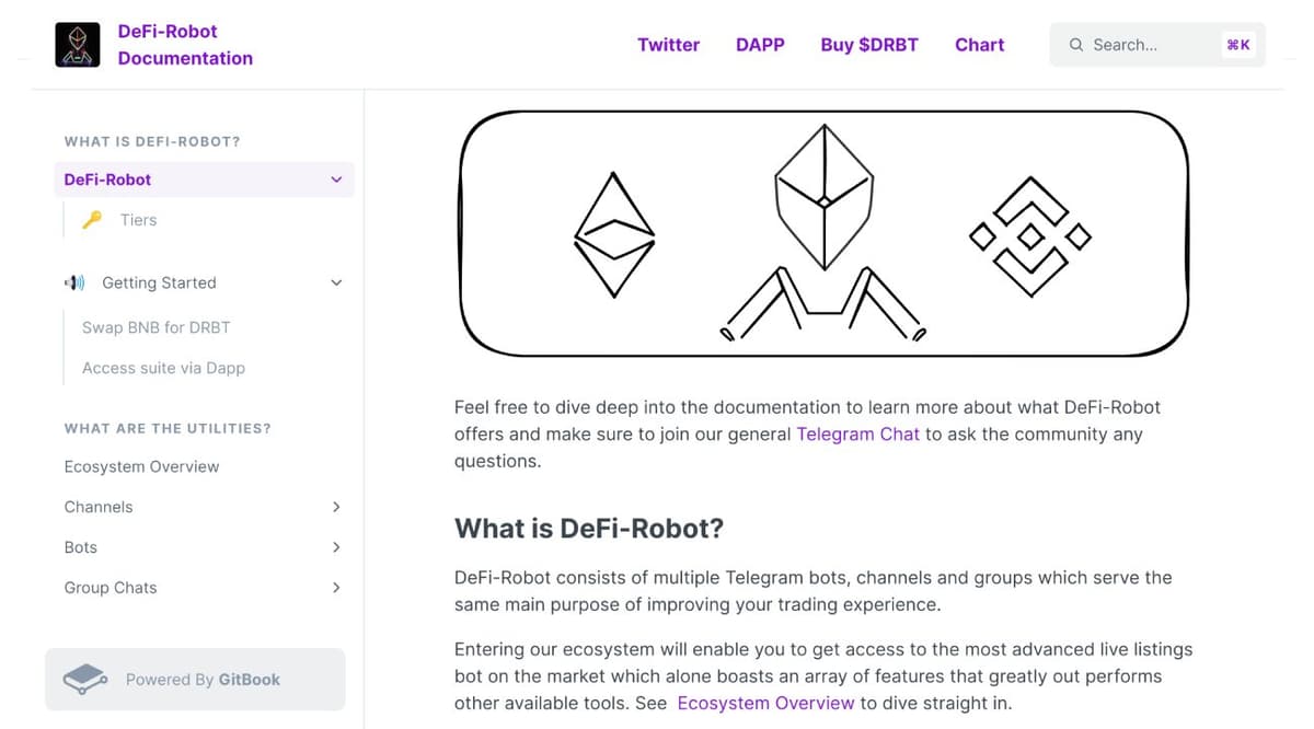 DeFi-Robot Documentation project screenshot